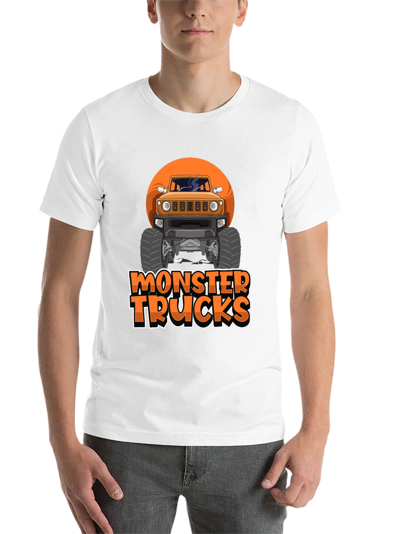Black Monster Trucks Graphic Tee -  Black Crew Neck T-Shirt view 14