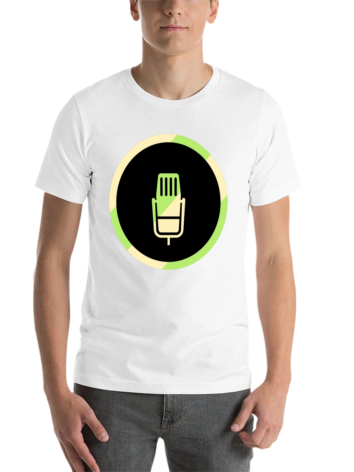 Black Microphone Graphic Black T-Shirt view 14