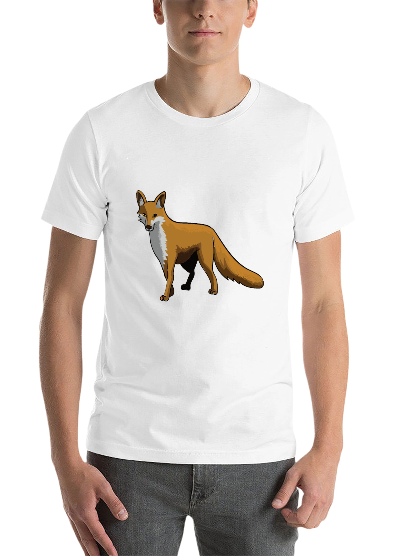 Black Fox Graphic Print Tee - Unique Animal Design T-Shirt view 14