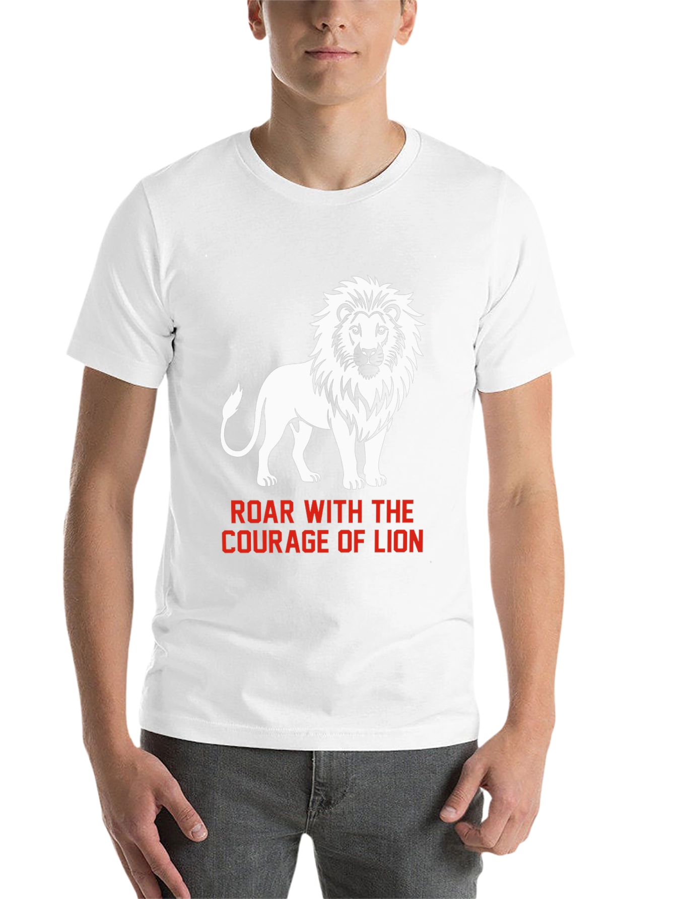 Black Courage of Lion Graphic T-Shirt view 14
