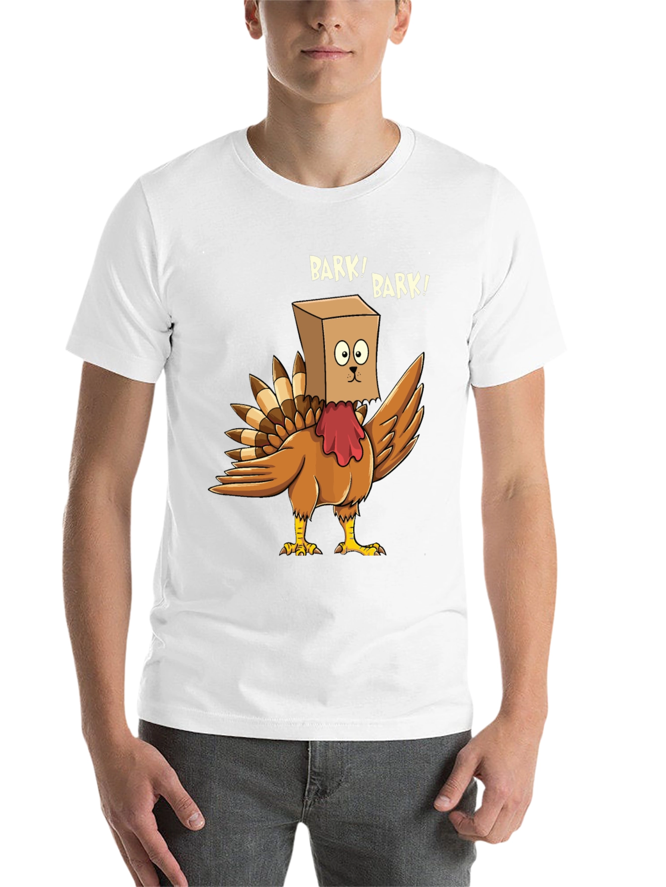Black Funny Turkey Bark! Graphic T-Shirt view 14