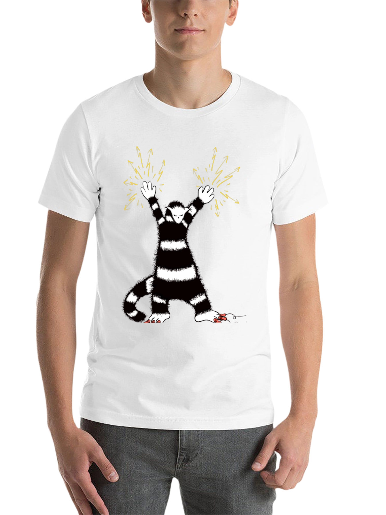 Black Funky Cat Wizard Black T-Shirt view 14