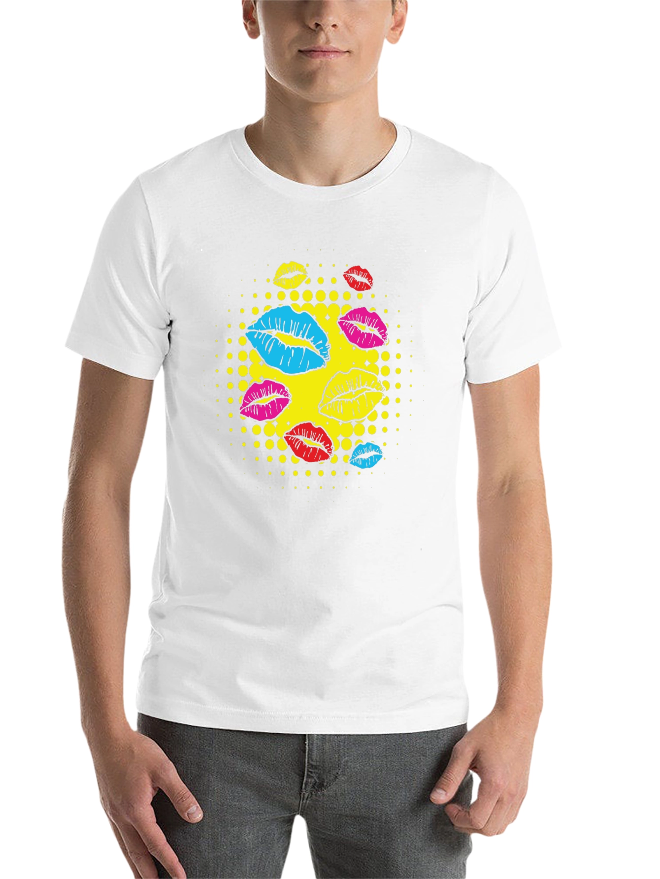 Black Pop Art Lips Graphic T-Shirt - Stylish Casual Wear view 14