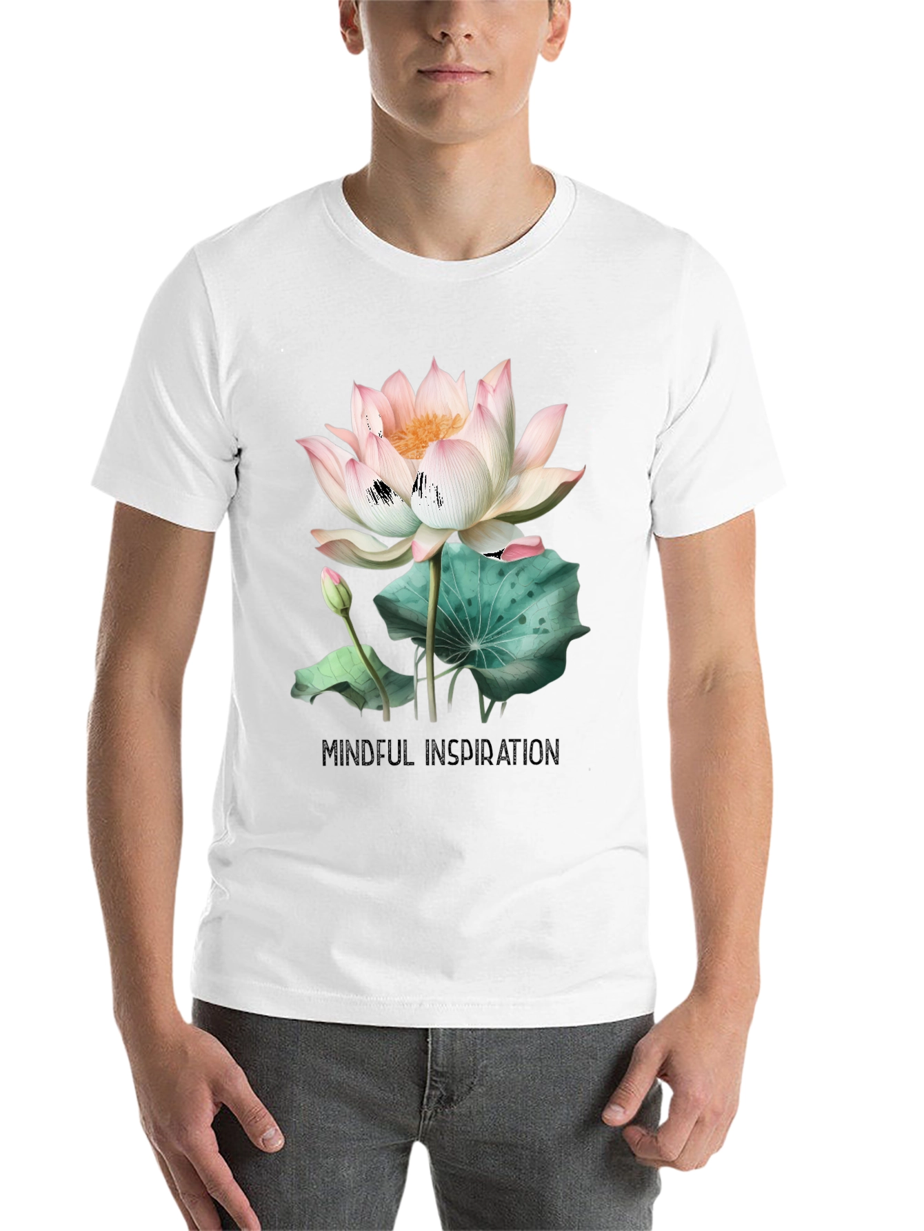 Black Mindful Inspiration Lotus Graphic Tee - Black view 14