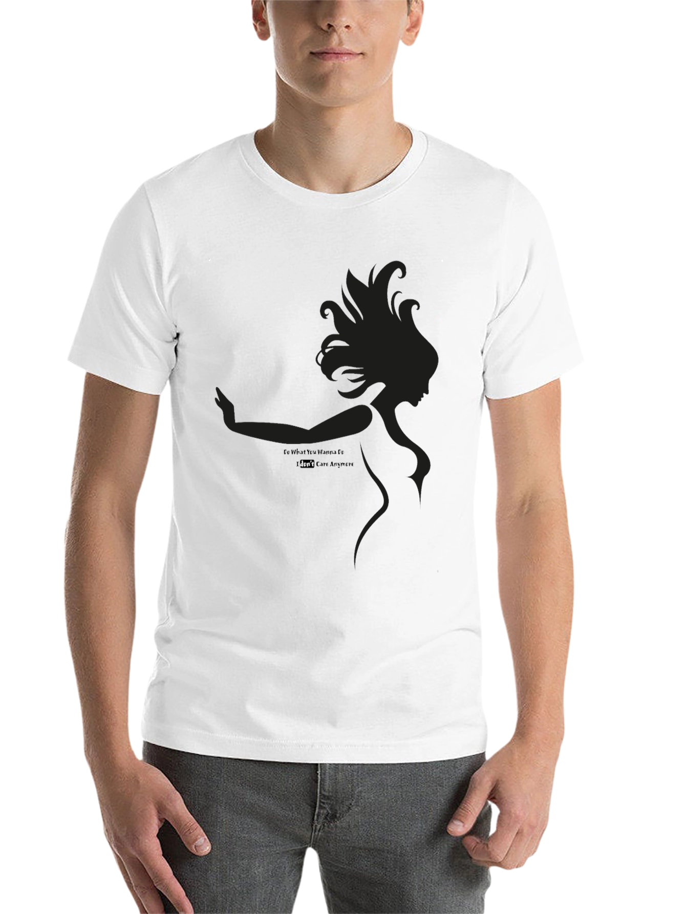 Black Edgy Silhouette Graphic Black T-Shirt view 14