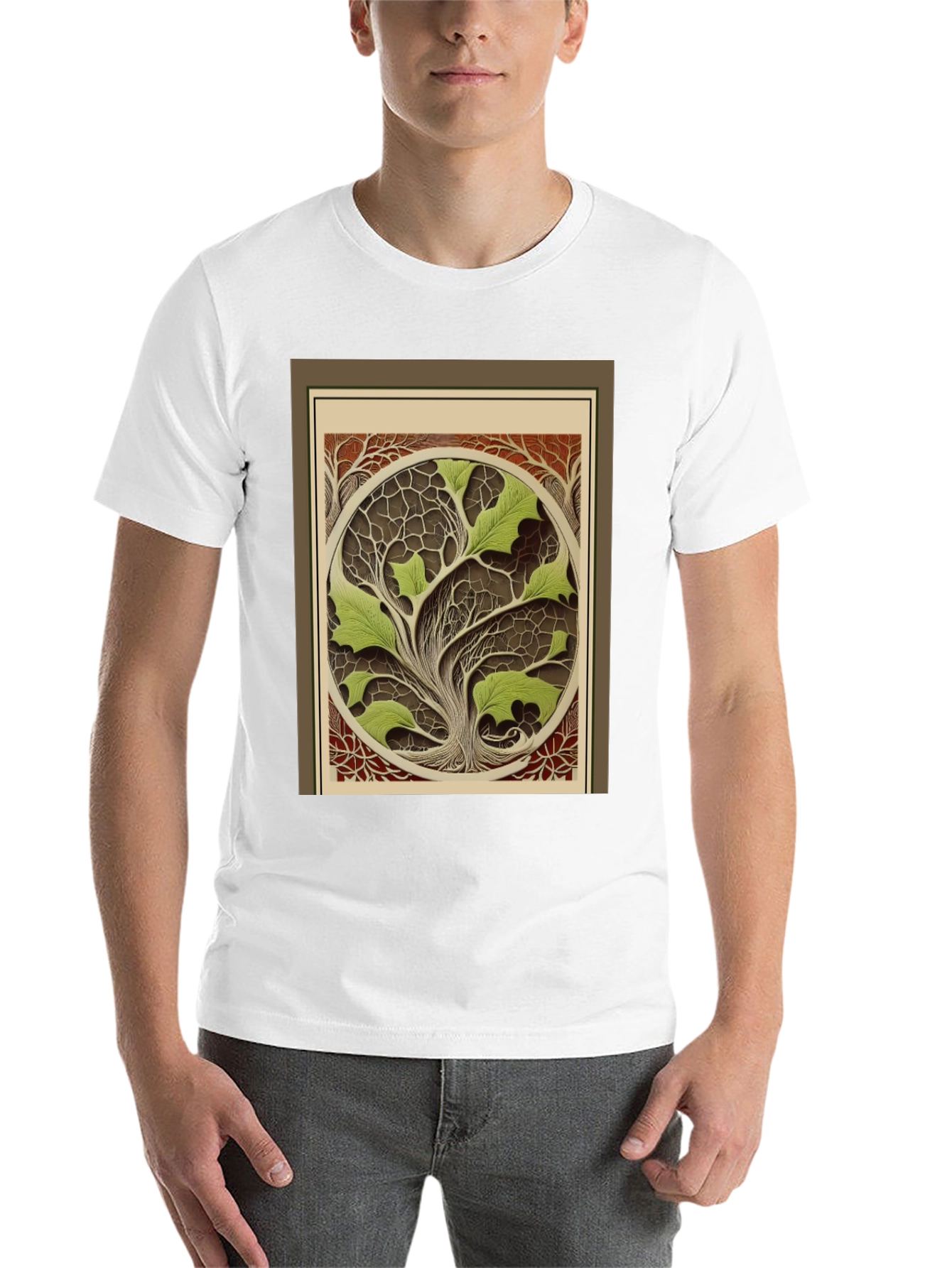 Black Arboreal Art T-Shirt - Nature Inspired Design view 14