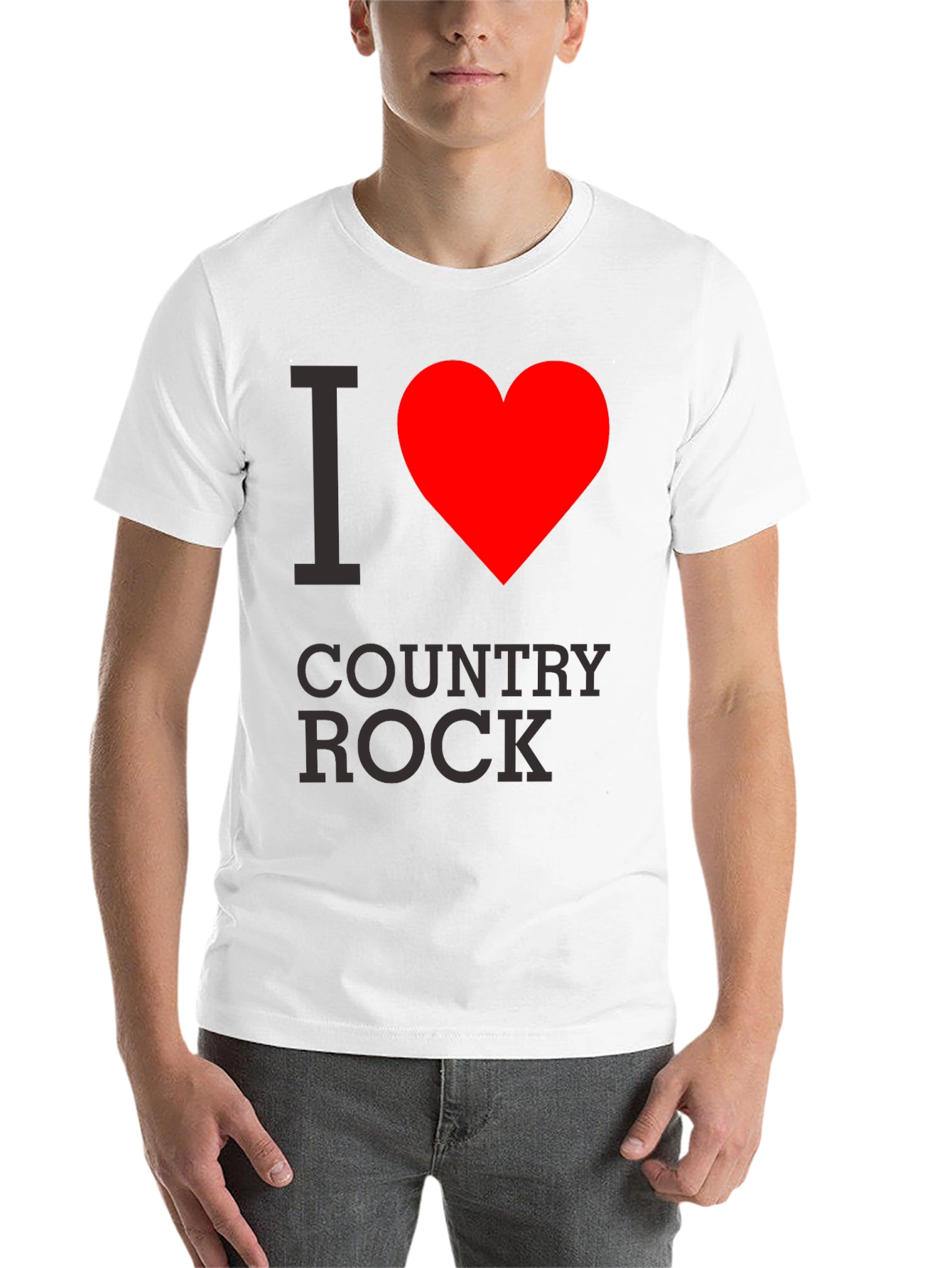 Black I Heart Country Rock Black T-Shirt view 14