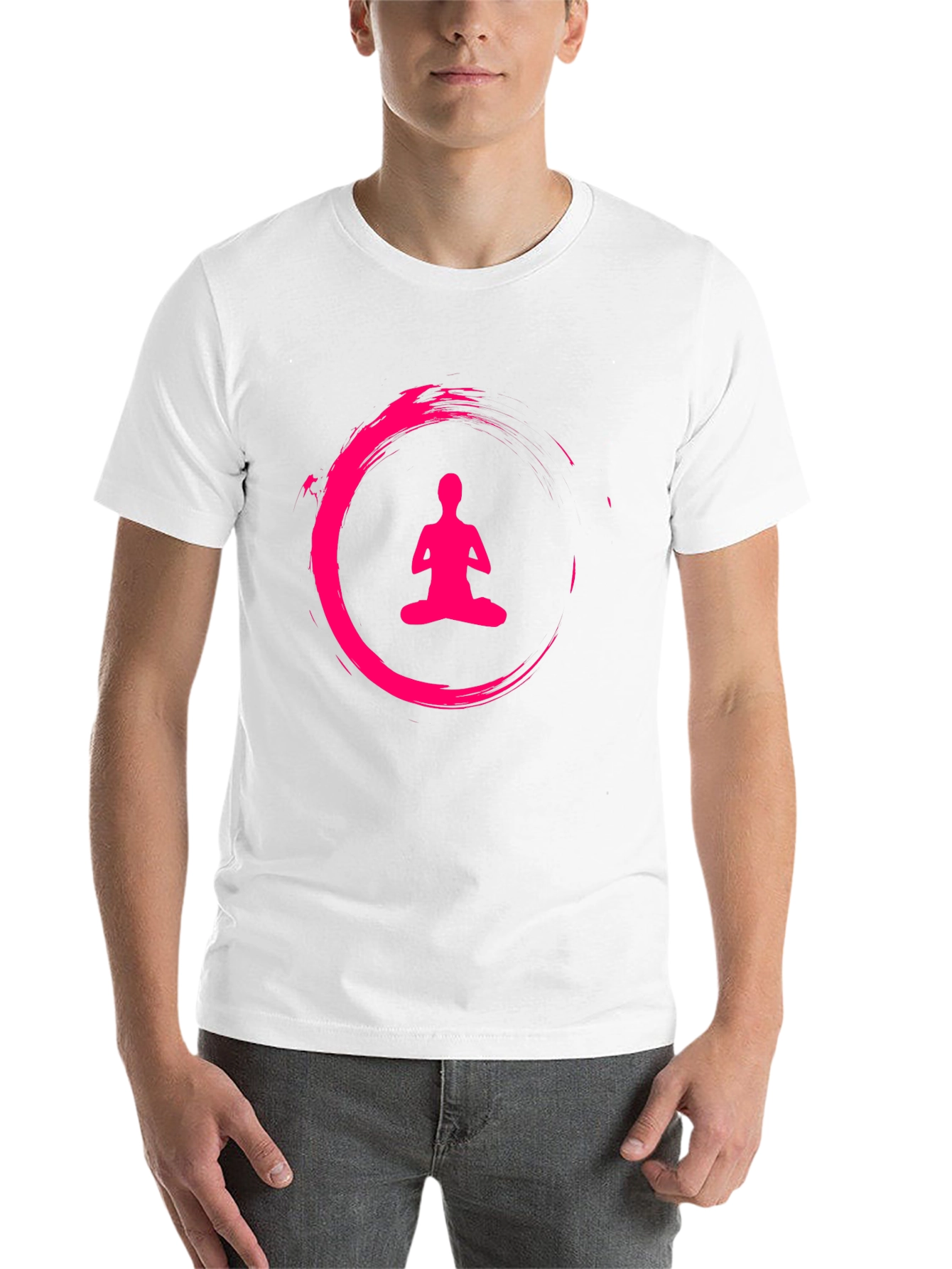 Black Zen Meditation Circle Black T-Shirt view 14