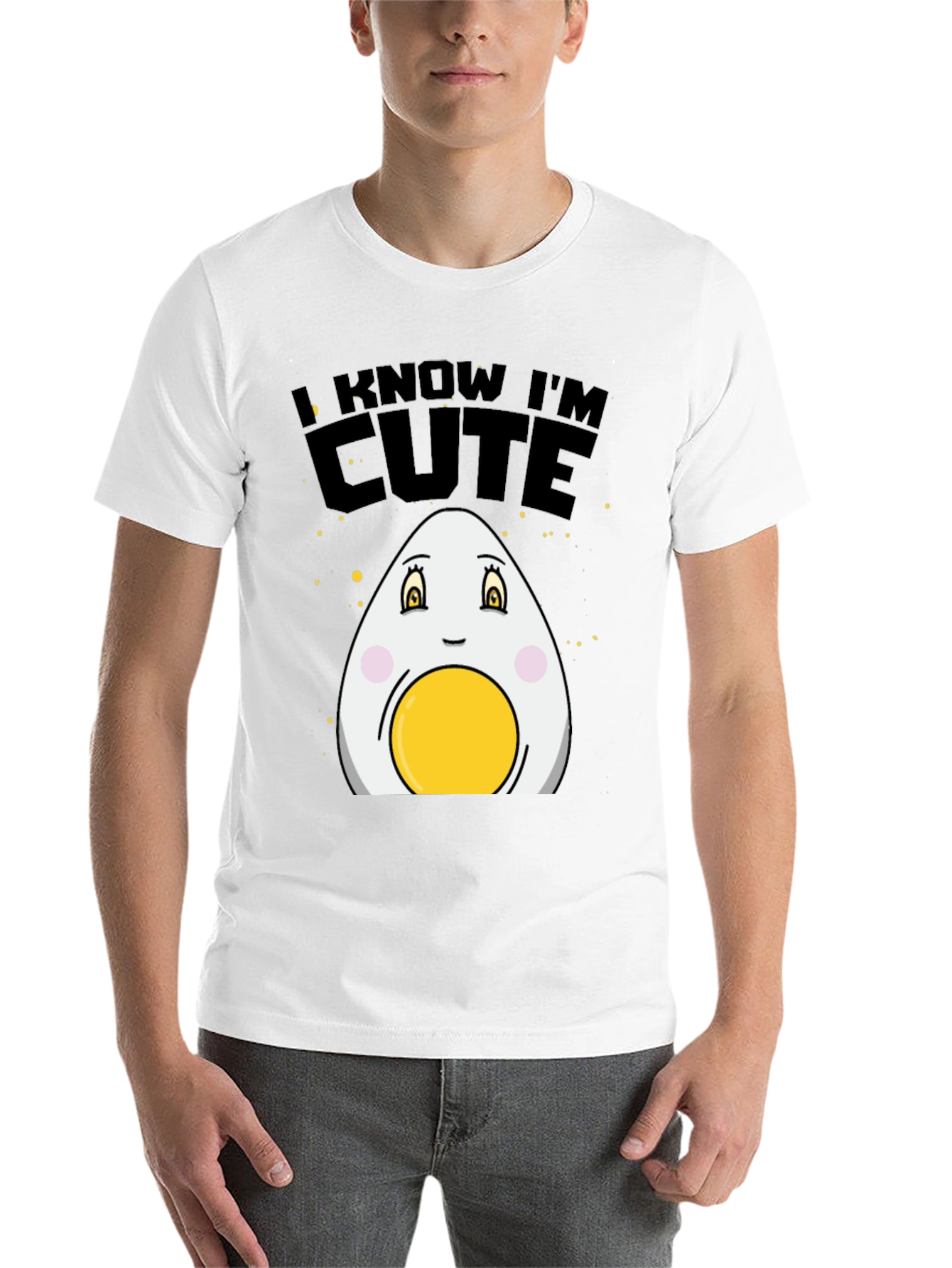Black Cute Egg Graphic T-Shirt - Funny Foodie Tee view 14