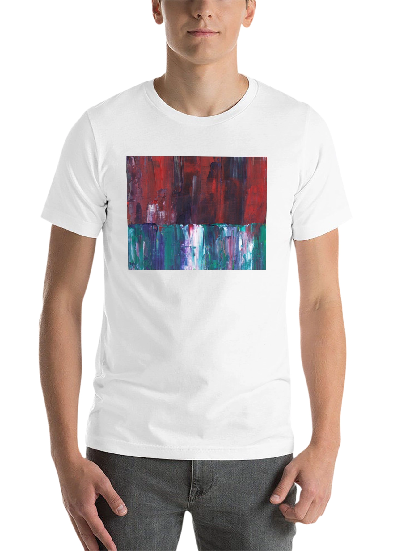 Black Abstract Expression Tee - Artistic Fashion Statement view 14