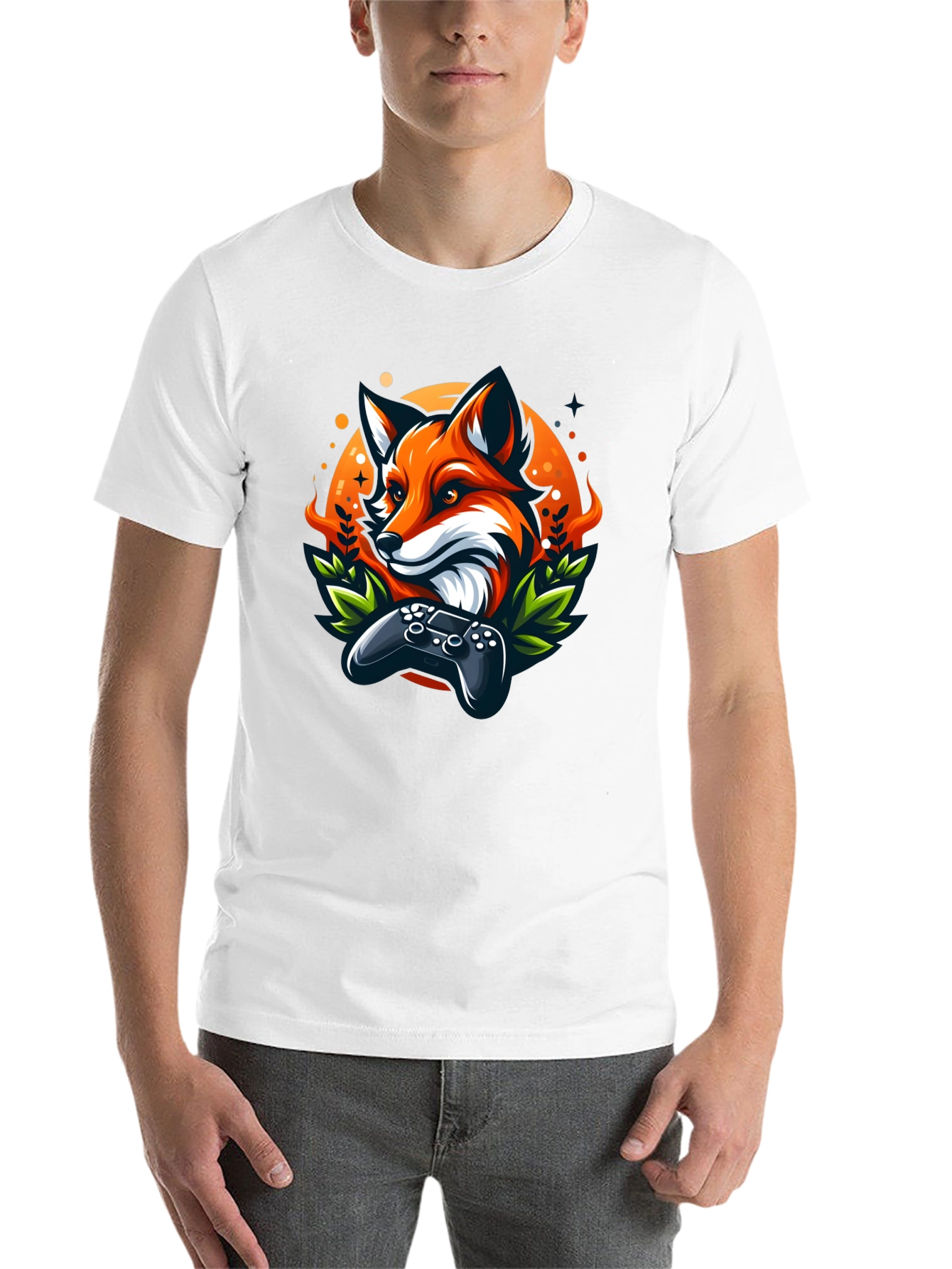 Black Fox Gamer T-Shirt - Cool Graphic Tee view 14