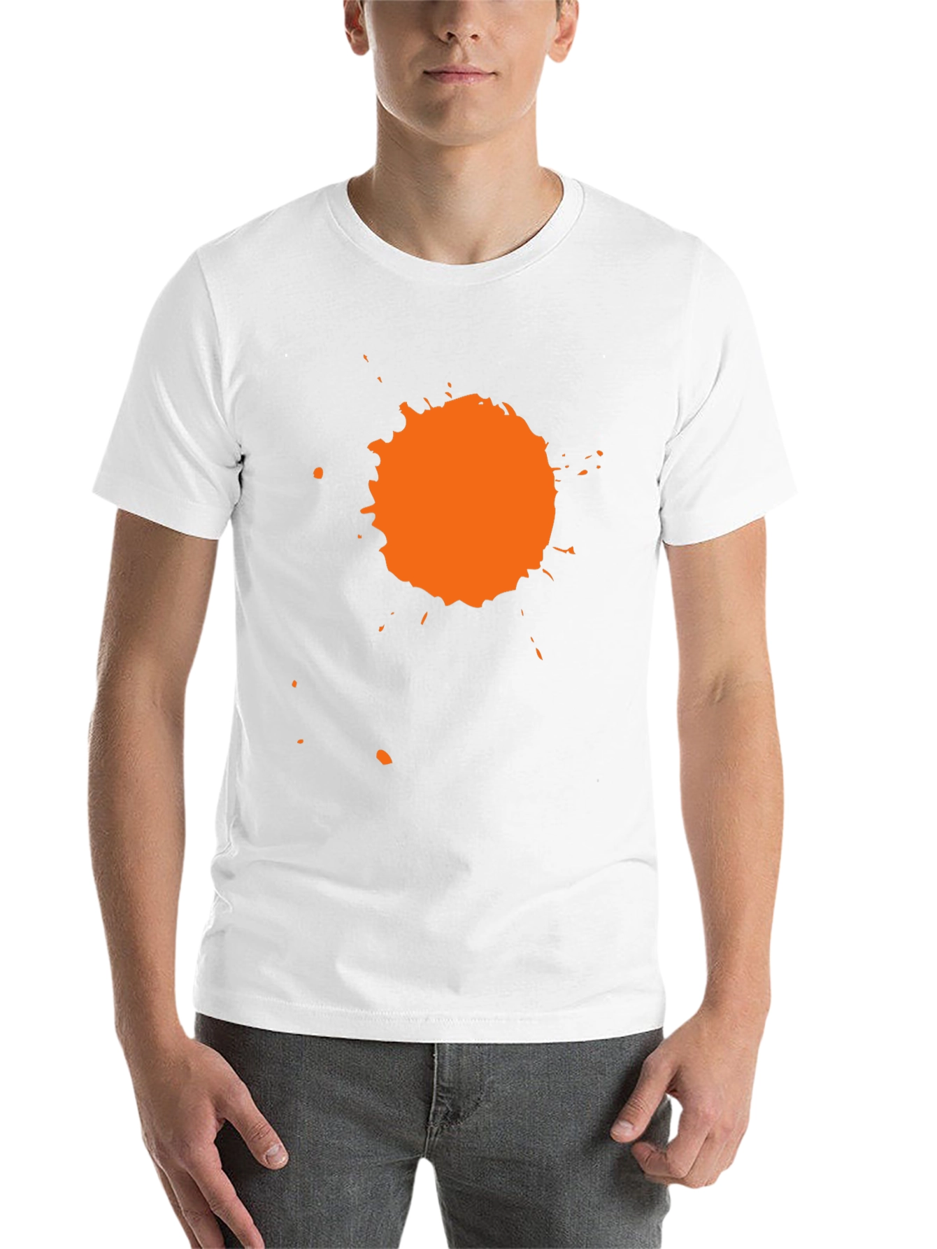 Black Black T-Shirt with Orange Splatter Design view 14