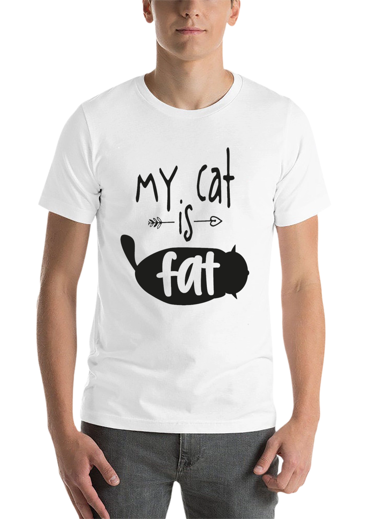 Black My Cat Is Fat Black T-Shirt view 14