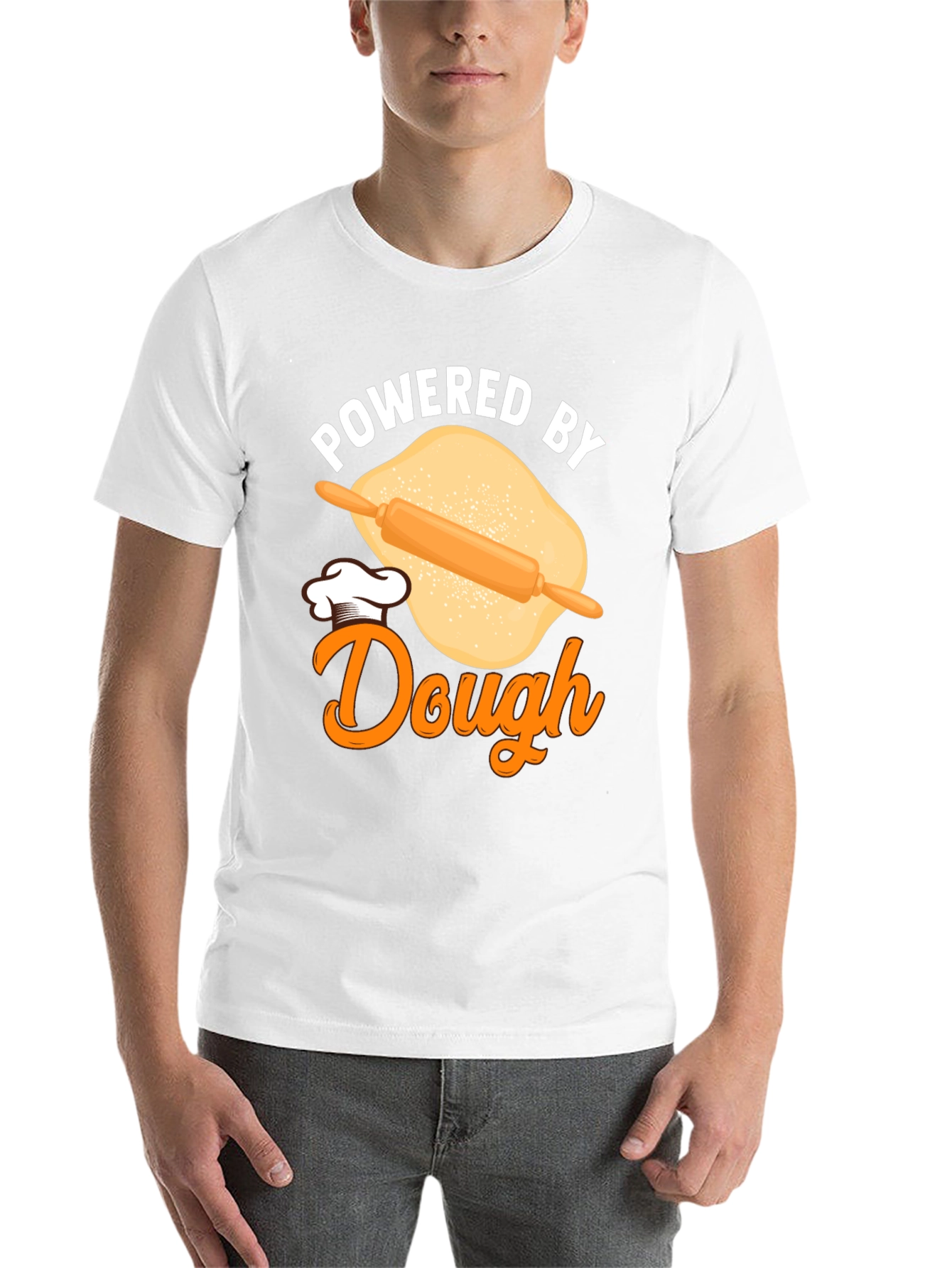 Black Powered by Dough Funny Baking T-Shirt view 14