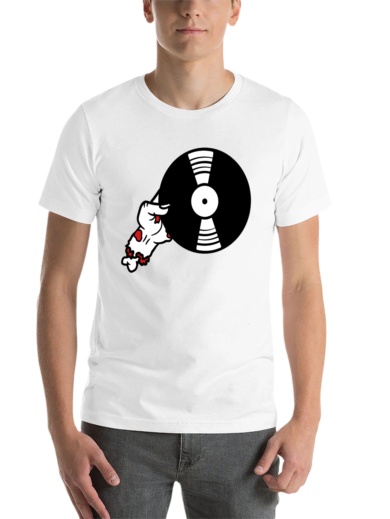 Black Cool DJ Dog Black T-Shirt view 14