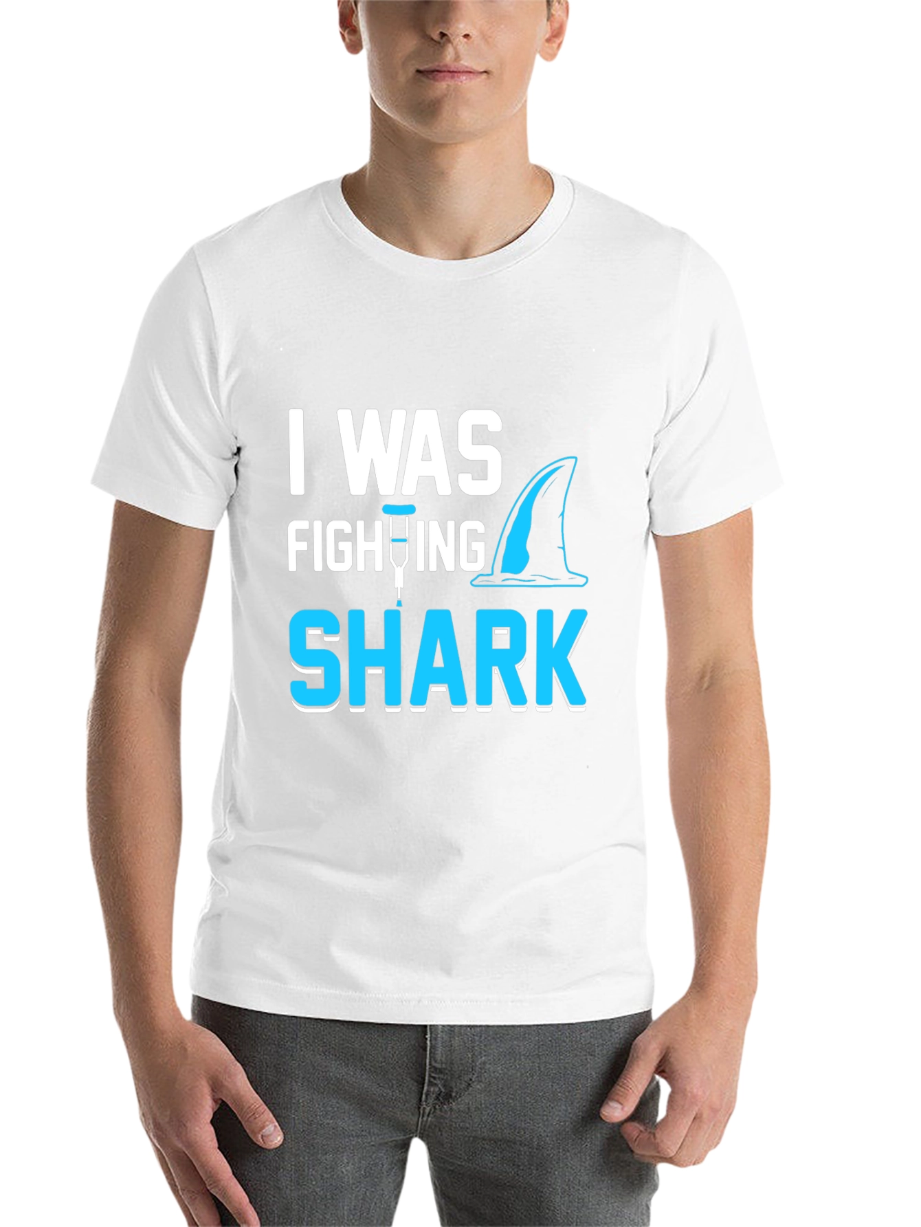 Black Shark Attack Leg Injury T-Shirt view 14