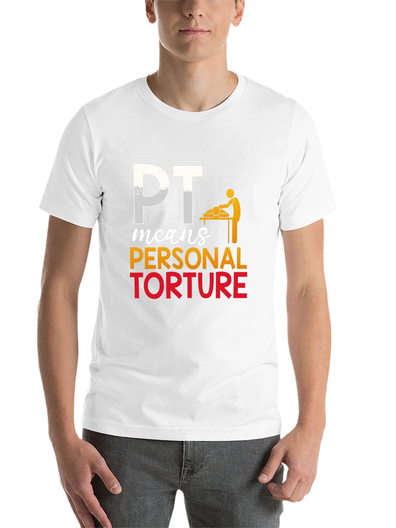 Black PT Means Personal Torture Graphic T-Shirt view 14