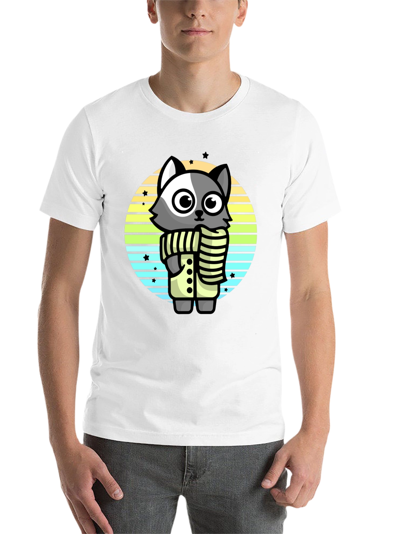 Black Cute Raccoon T-Shirt - Stylish Cartoon Design view 14