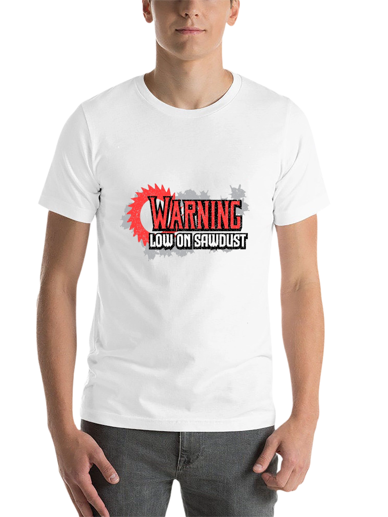 Black Warning Low on Sawdust Graphic Tee - Black view 14