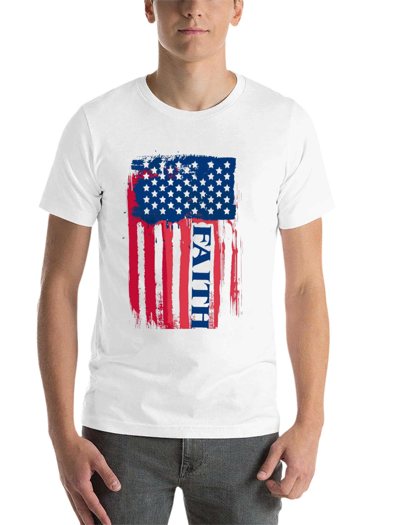 Black Faith American Flag Graphic T-Shirt view 14