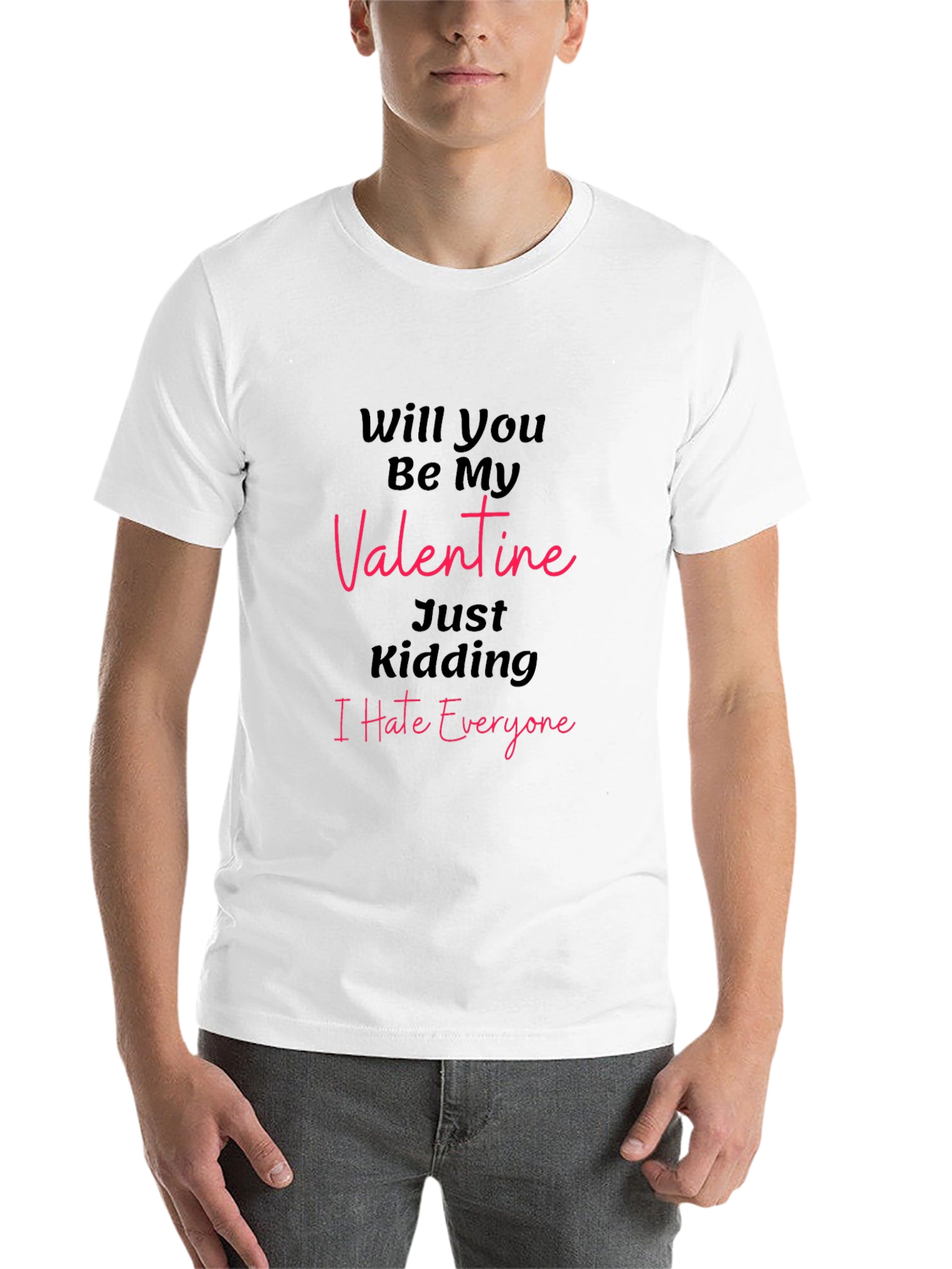 Black Will You Be My Valentine? T-Shirt view 14