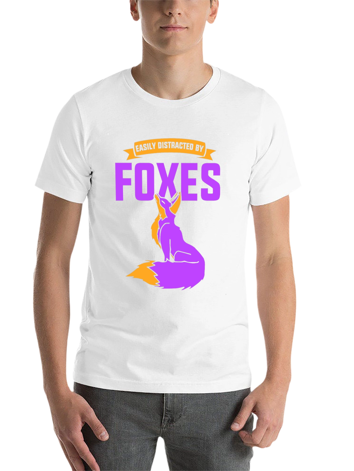 Black Easily Distracted By Foxes Graphic T-Shirt view 14