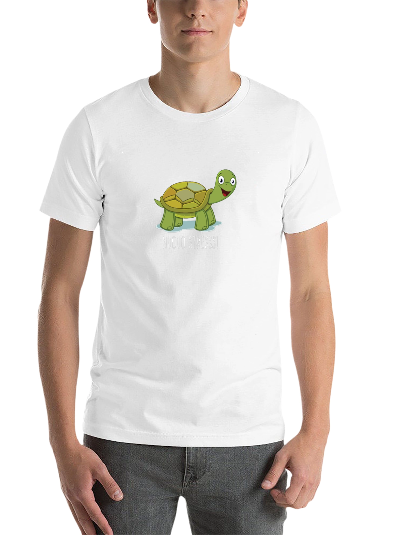 Black No Stress Turtle Black T-Shirt view 14