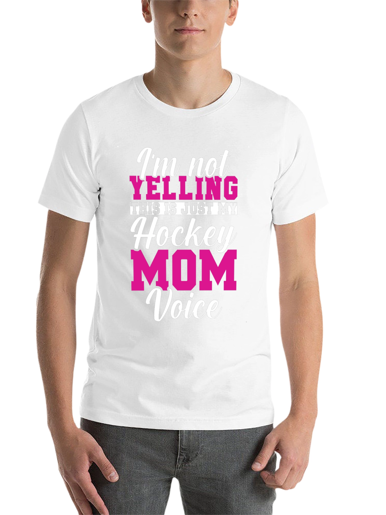 Black Hockey Mom Voice T-Shirt - Funny Graphic Tee view 14