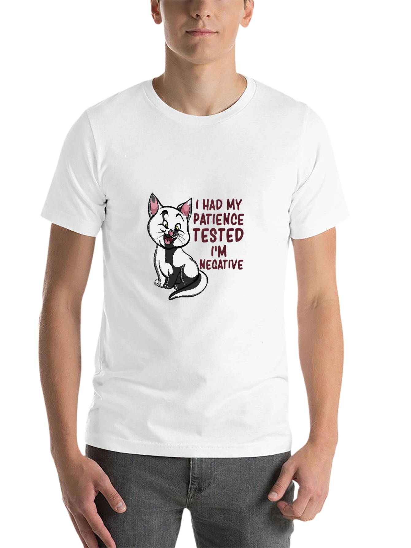 Black Patience Tested Funny Cat Graphic T-Shirt view 14
