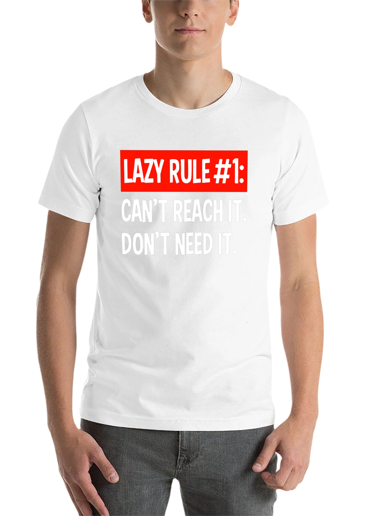 Black Lazy Rule #1 T-Shirt - Funny Sarcastic Tee view 14