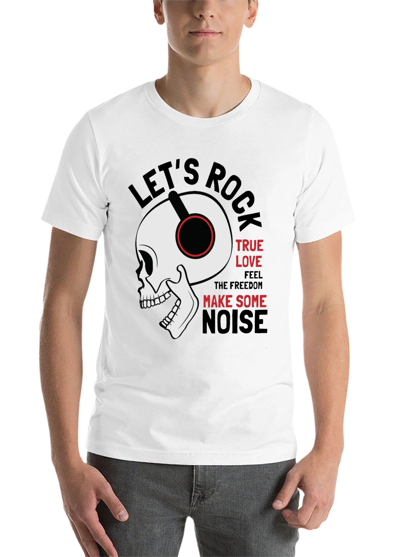 Black Rock Music Graphic Tee - Skull with Headphones view 14
