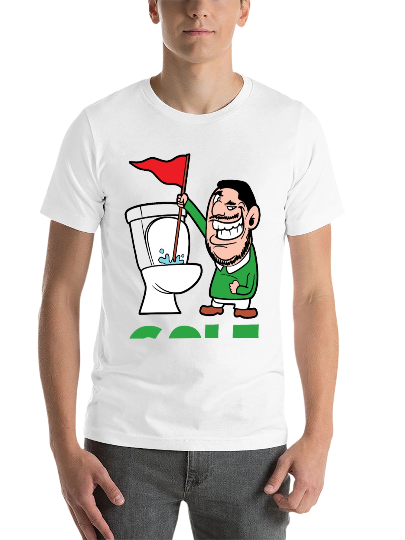 Black Toilet Humor Golf Tee view 14