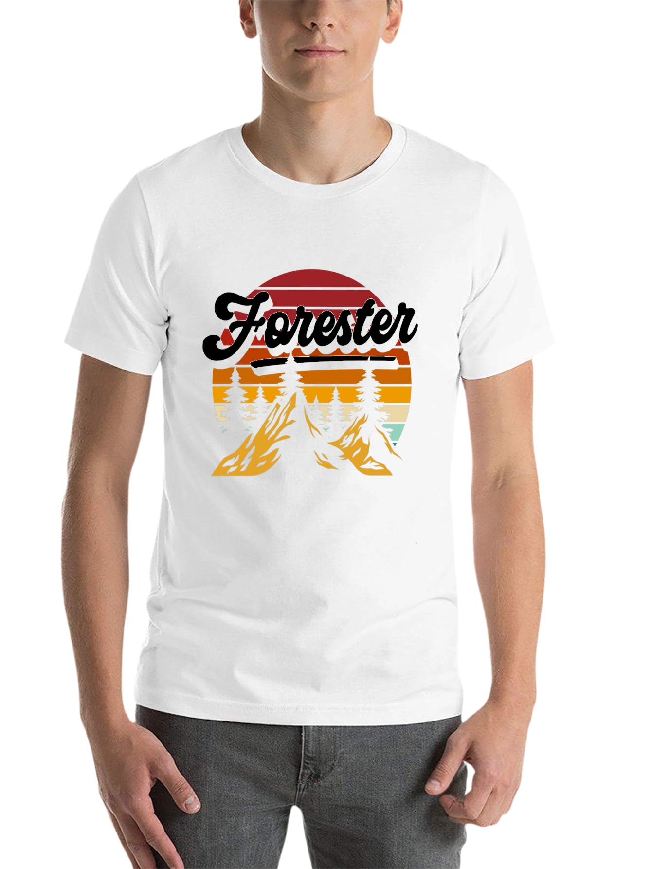 Black Forester Retro Sunset T-Shirt - Nature Inspired Design view 14