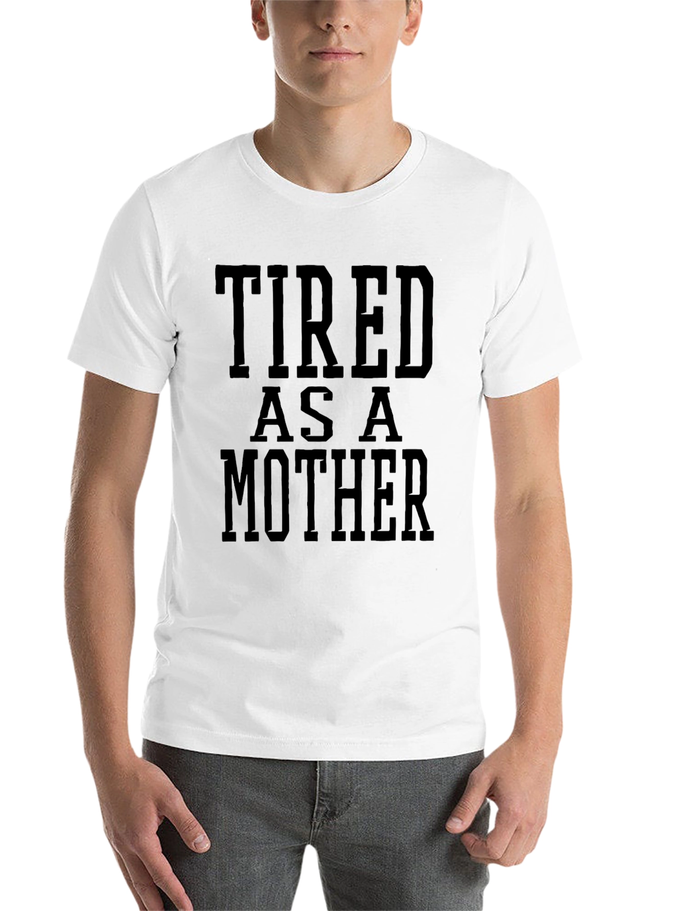 Black Tired As A Mother Funny Graphic Tee view 14