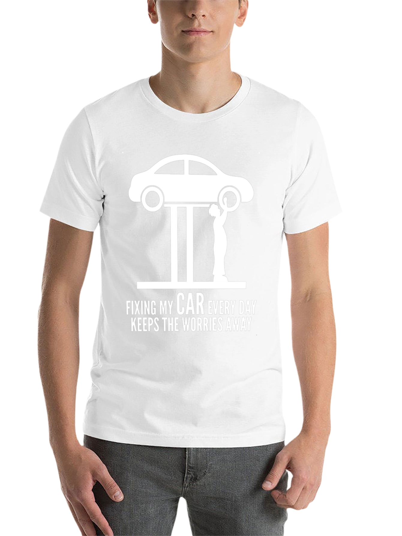 Black Fixing My Car Everyday T-Shirt - Mechanic Humor view 14