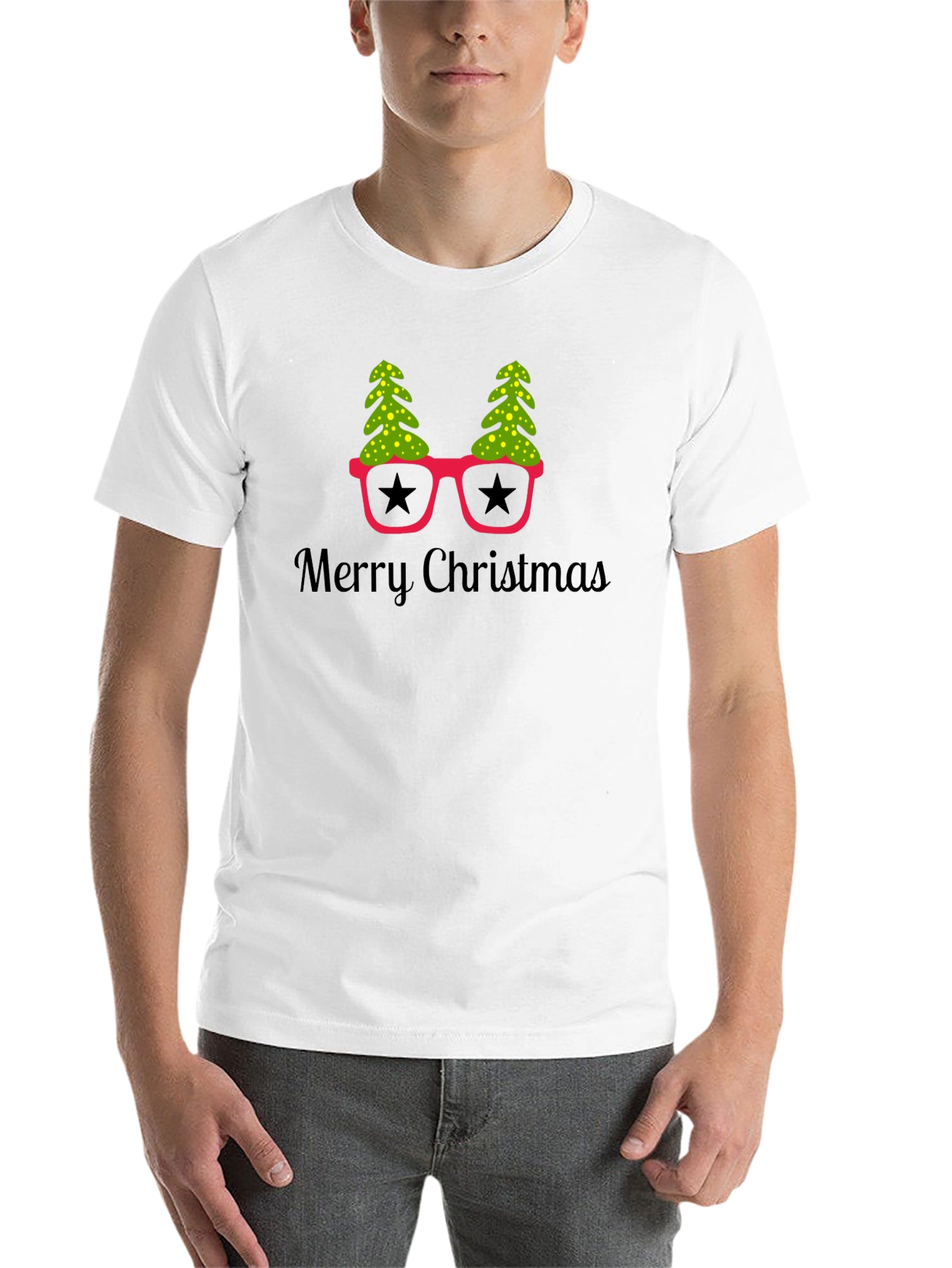 Black Festive Merry Christmas T-Shirt view 14