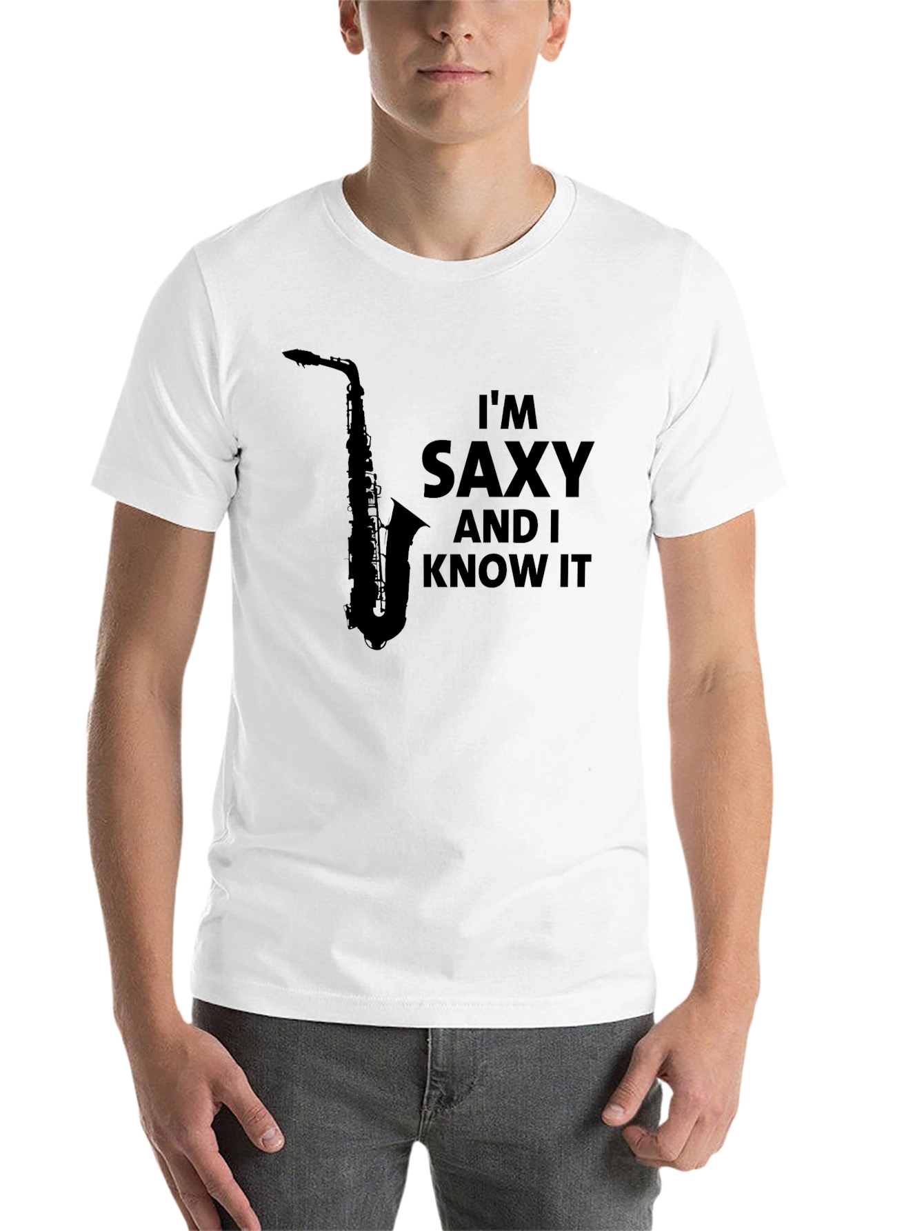 Black I'm Saxy and I Know It T-Shirt view 14