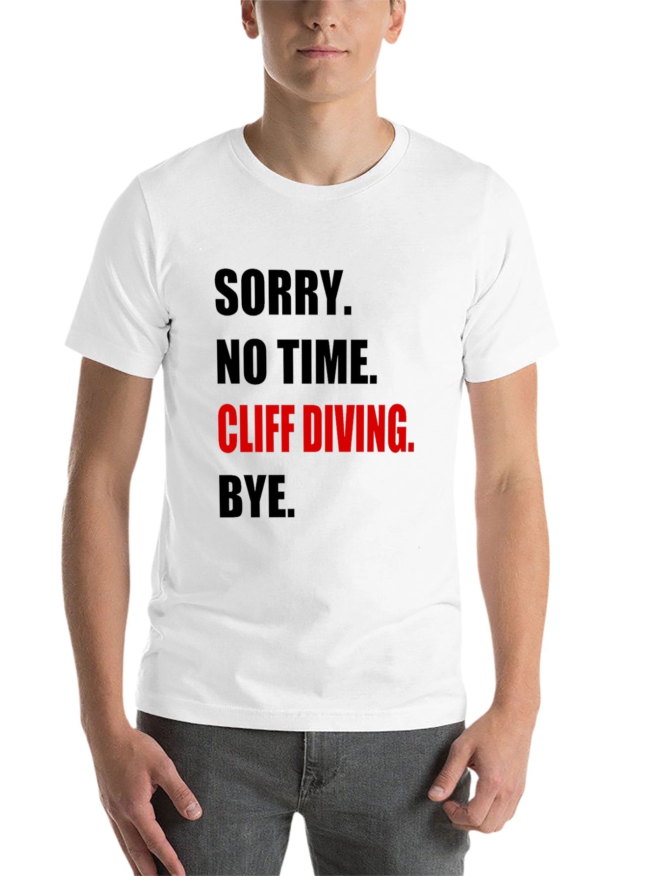 Black Cliff Diving Graphic Tee - Sorry No Time T-Shirt view 14