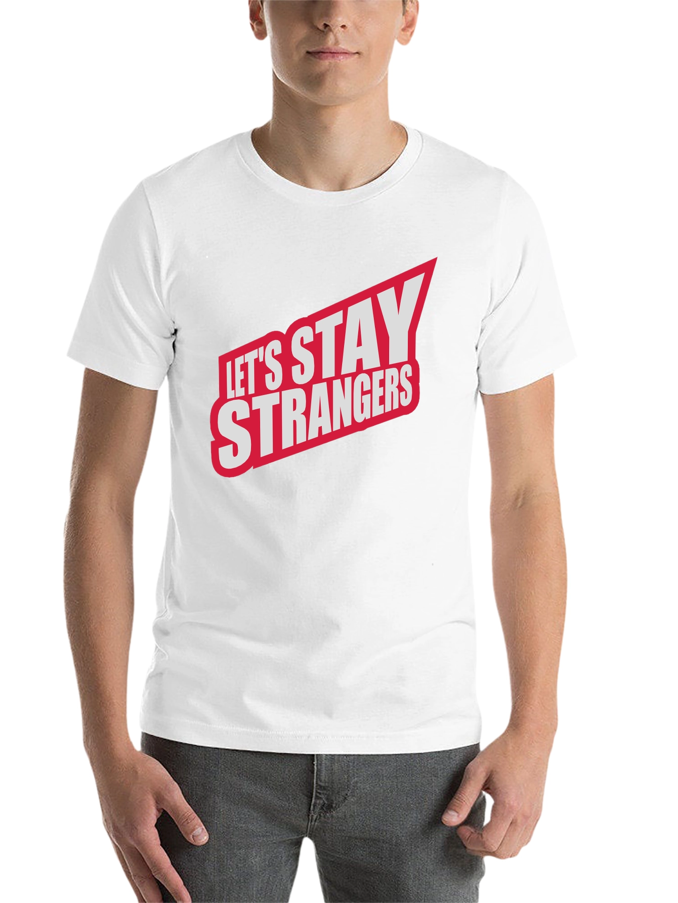 Black Let's Stay Strangers Graphic Tee - Black view 14
