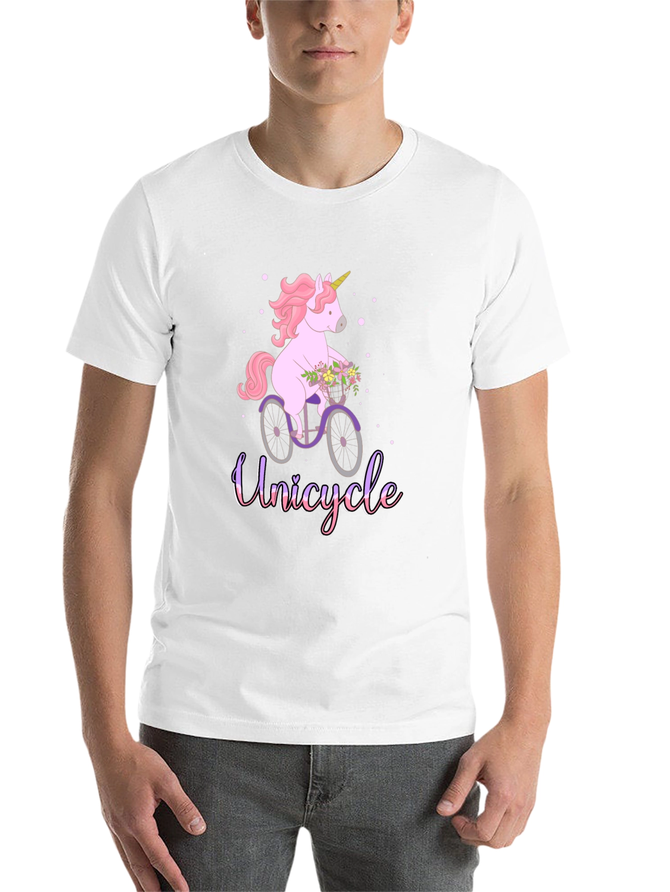Black Unicycle Unicorn T-Shirt - Cute Graphic Tee view 14