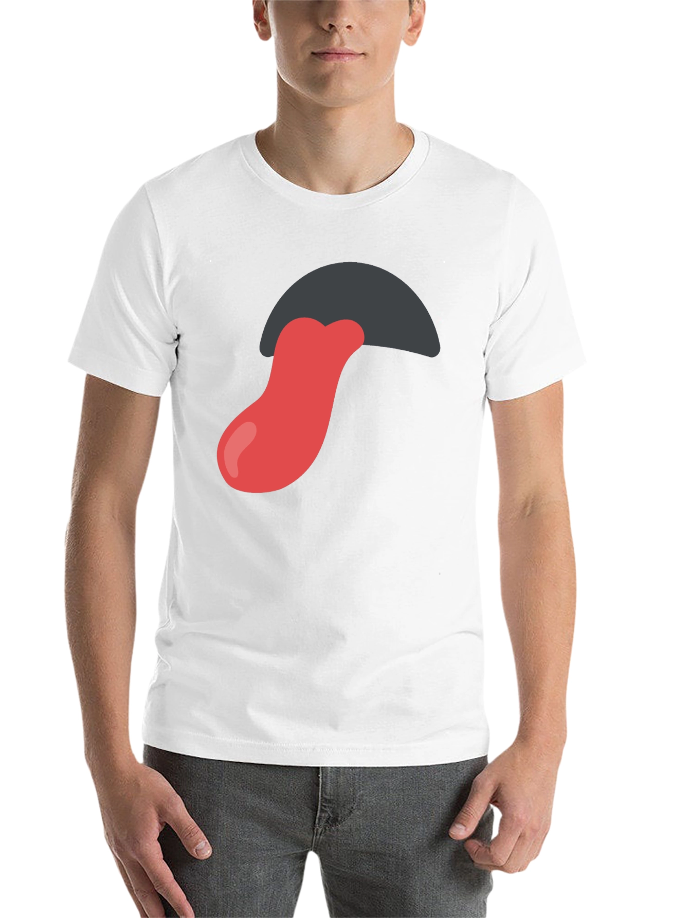 Black Tongue Out Graphic Tee - Black Cotton Blend Shirt view 14