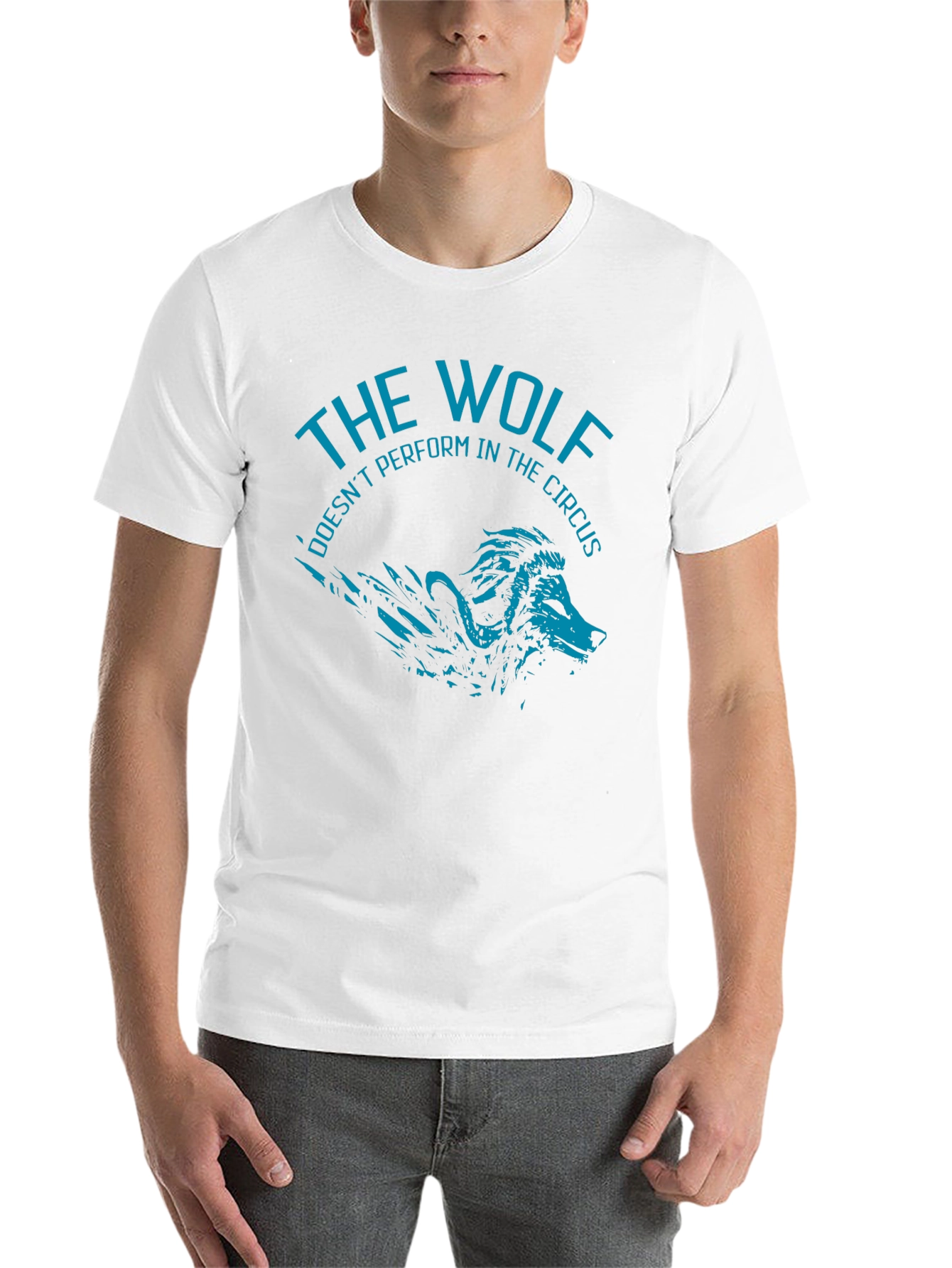 Black The Wolf Doesn't Perform T-Shirt - Cool Graphic Tee view 14
