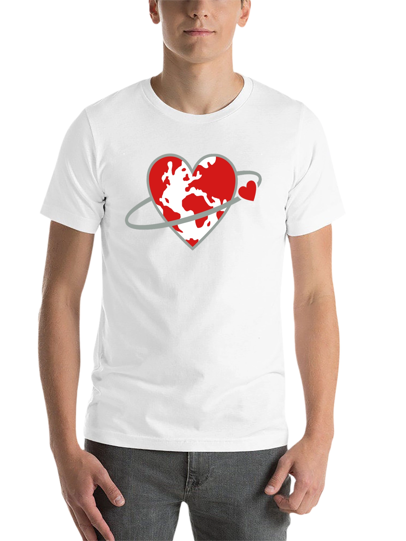 Black Heart Planet Graphic Tee - Love Our World Shirt view 14