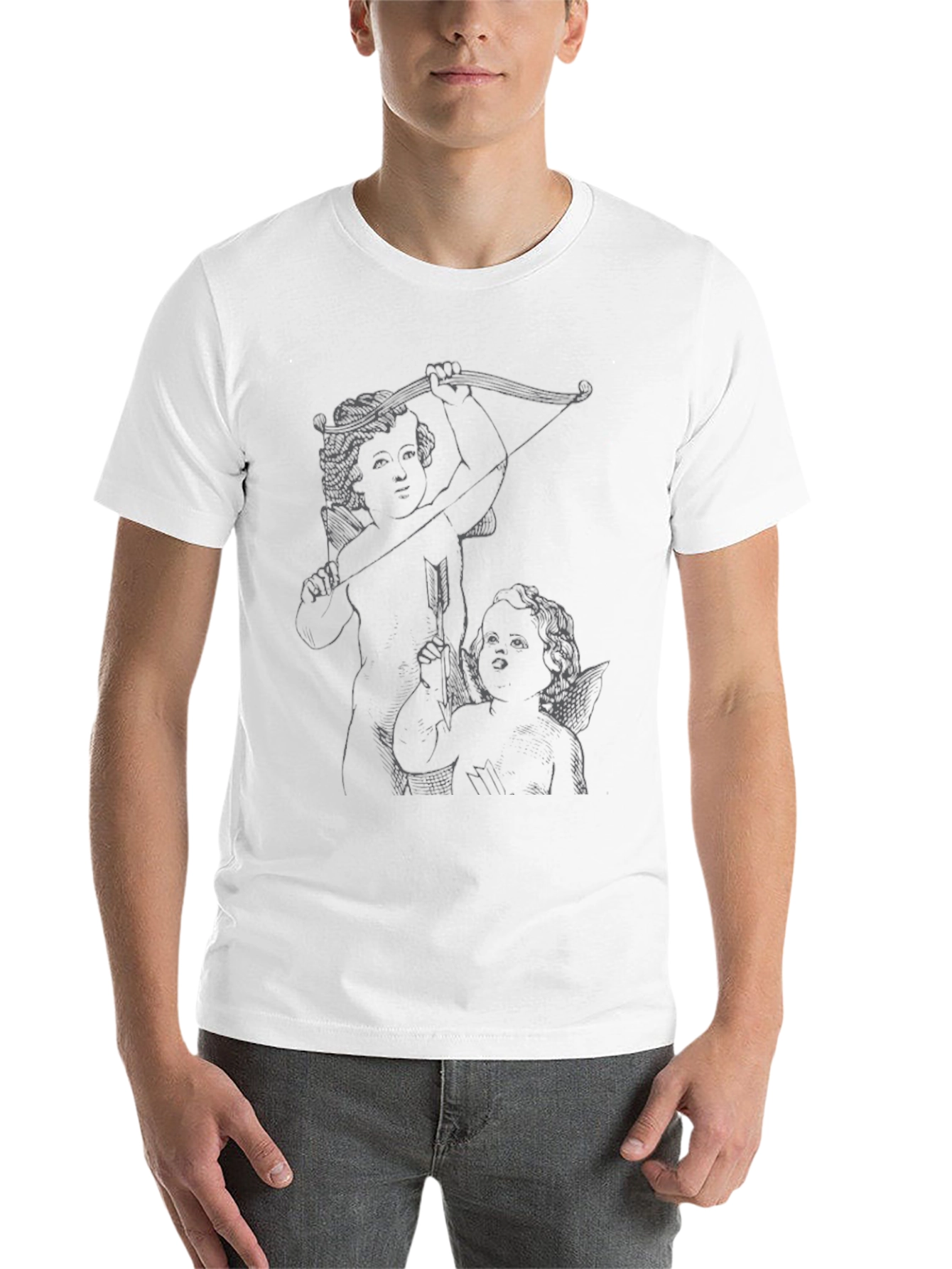 Black Cupid Graphic Print T-Shirt view 14