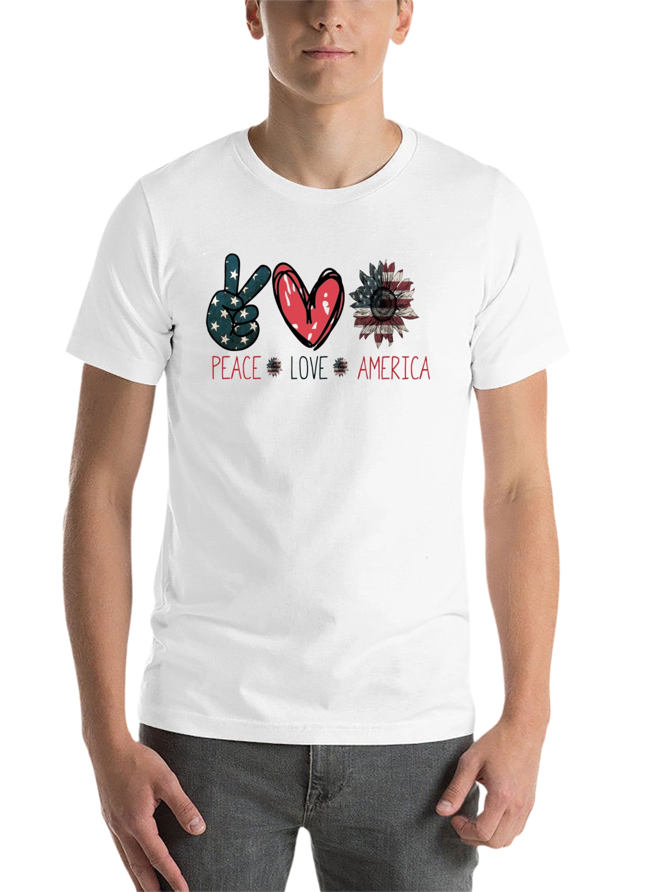 Black Peace Love America Graphic Tee view 14