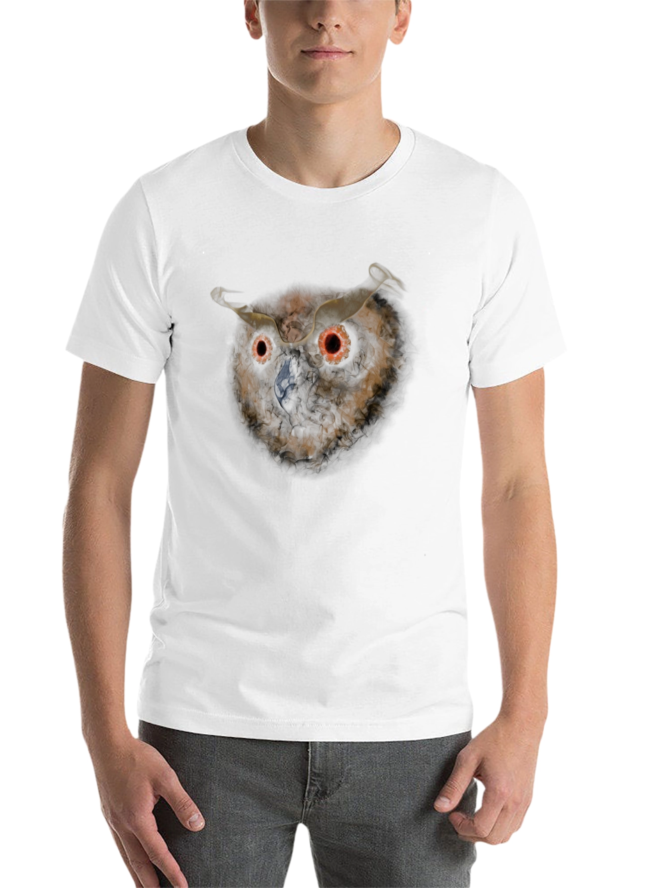Black Men's Black Owl Graphic T-Shirt view 14