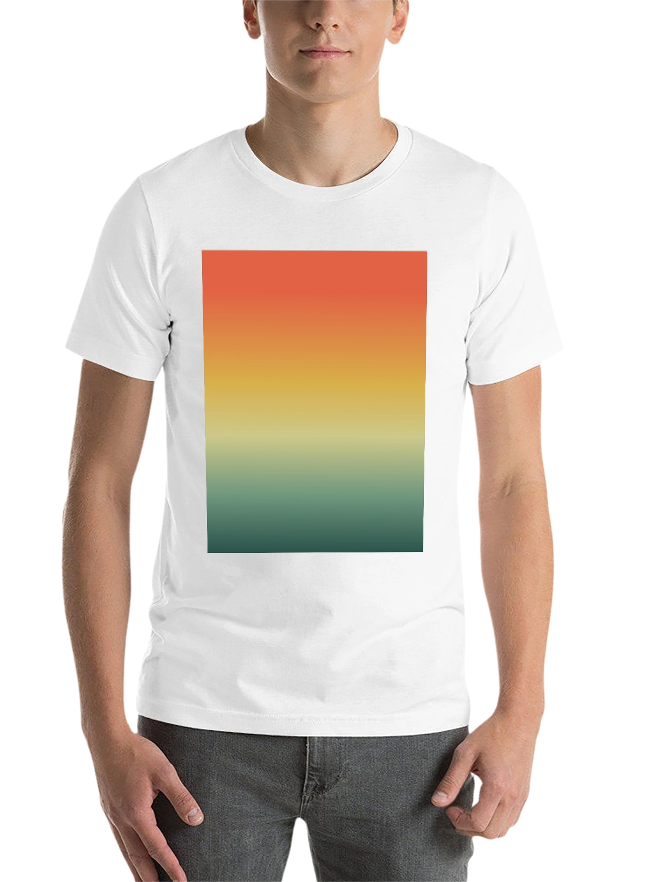 Black Retro Sunset Gradient T-Shirt - Casual Wear view 14