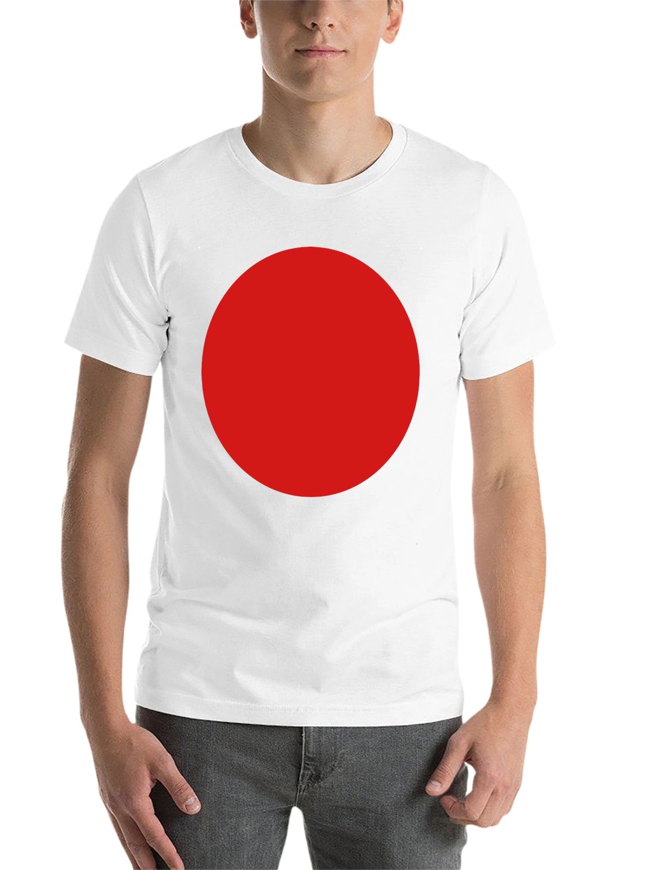 Black Bold Red Circle Graphic Black T-Shirt view 14
