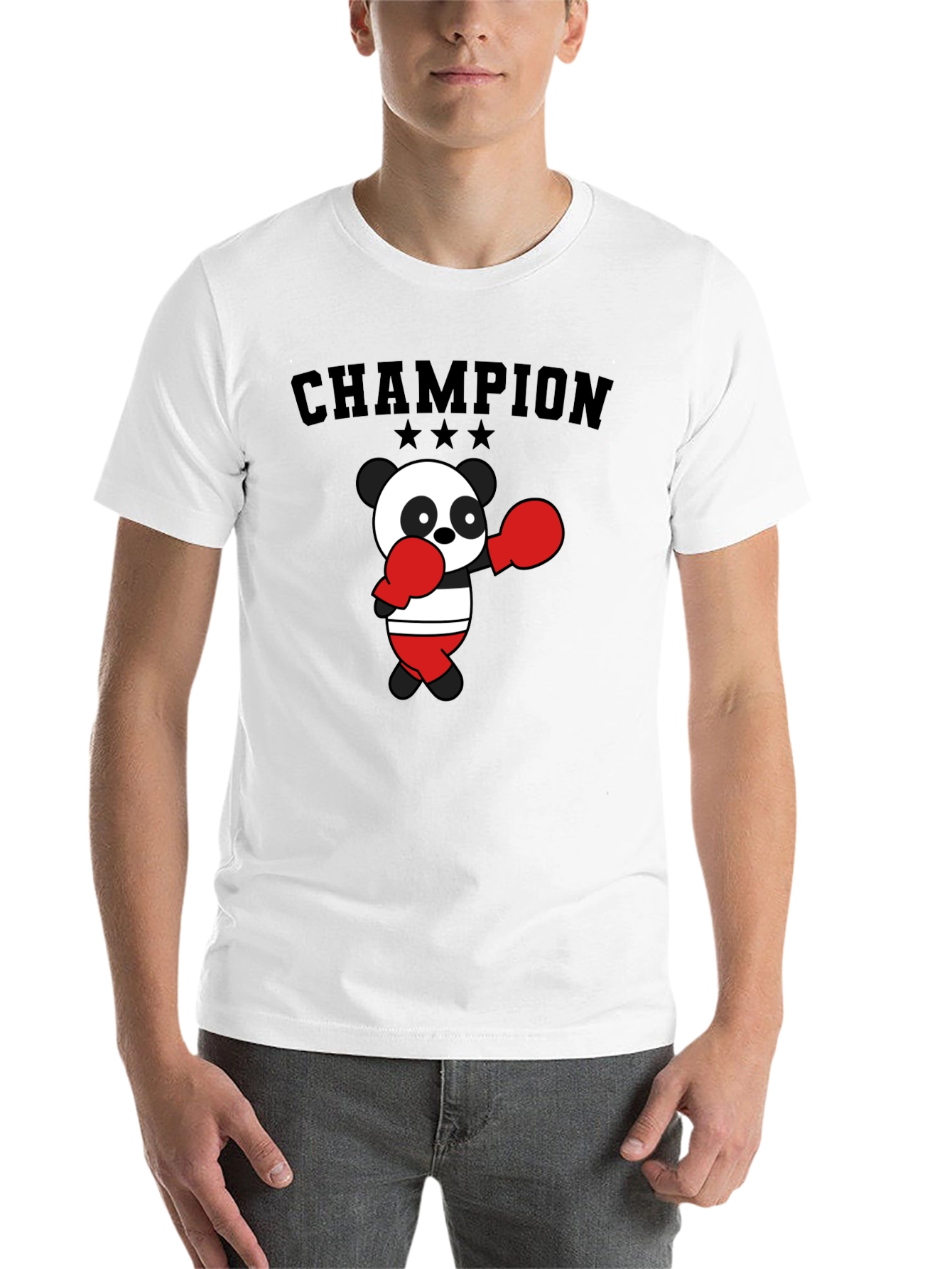 Black Champion Panda Boxing T-Shirt view 14