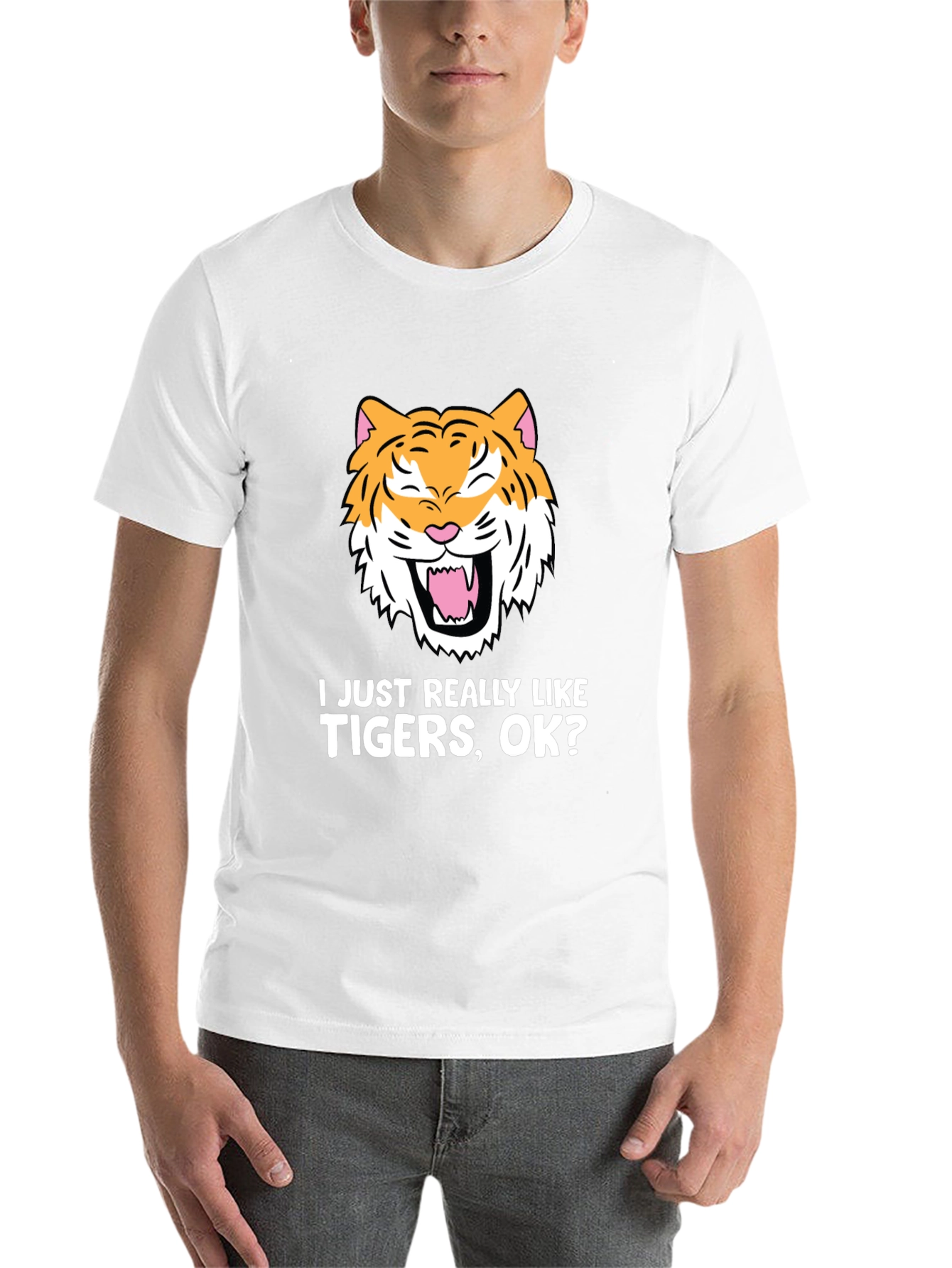 Black Funny Tiger Lover T-Shirt - I Just Really Like Tigers OK? view 14